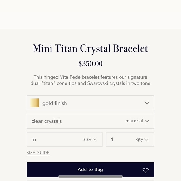 Vita Fede mini titan crystal bracelet in gold - Picture 6 of 6